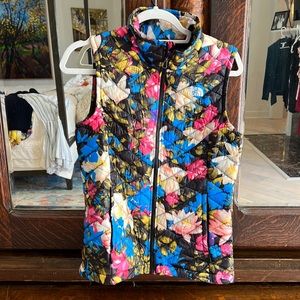 Adorable, floral print North Face vest
